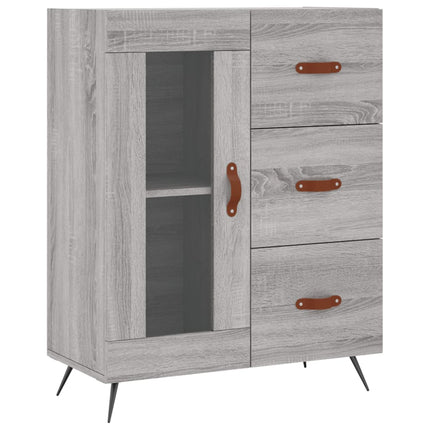 højskab 69,5x34x180 cm konstrueret træ grå sonoma-eg