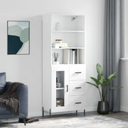 højskab 69,5x34x180 cm konstrueret træ hvid