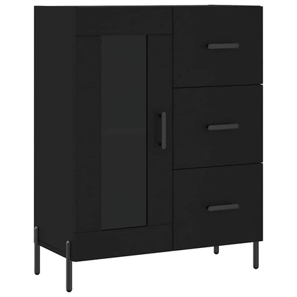 højskab 69,5x34x180 cm konstrueret træ sort