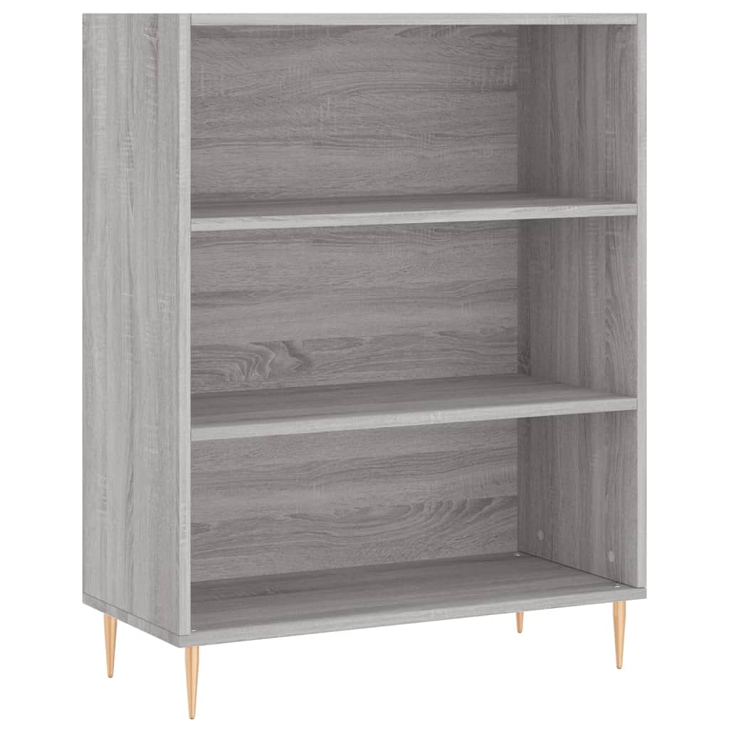reol 69,5x32,5x180 cm konstrueret træ grå sonoma-eg