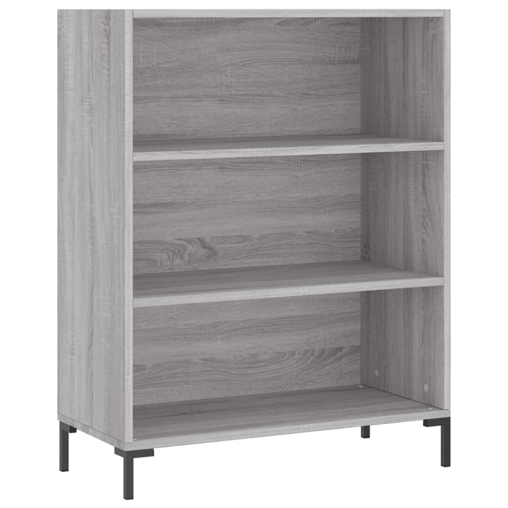 reol 69,5x32,5x180 cm konstrueret træ grå sonoma-eg