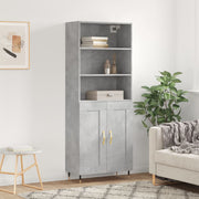 højskab 69,5x34x180 cm konstrueret træ betongrå