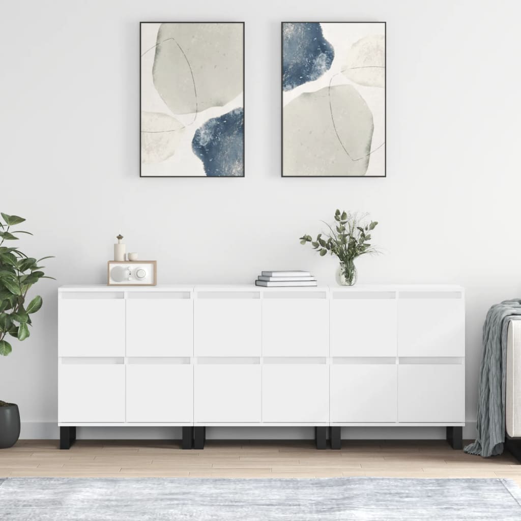 skænke 3 stk. konstrueret træ hvid