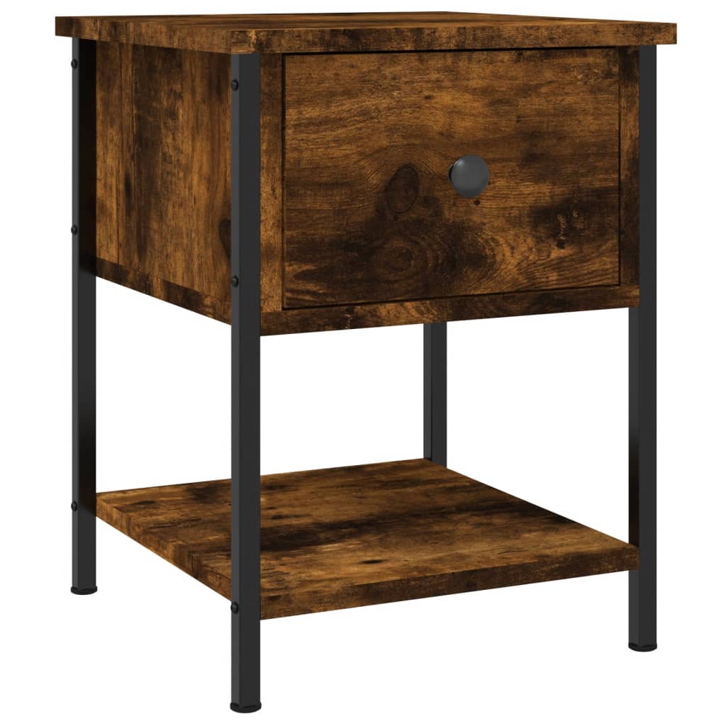 sengeborde 2 stk. 34x35,5x45 cm røget egetræsfarve