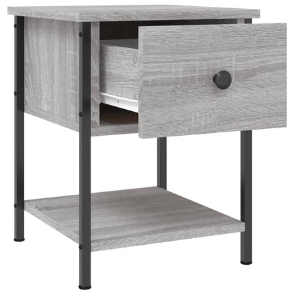 sengebord 2 stk. 34x35,5x45 cm konstrueret træ grå sonoma-eg