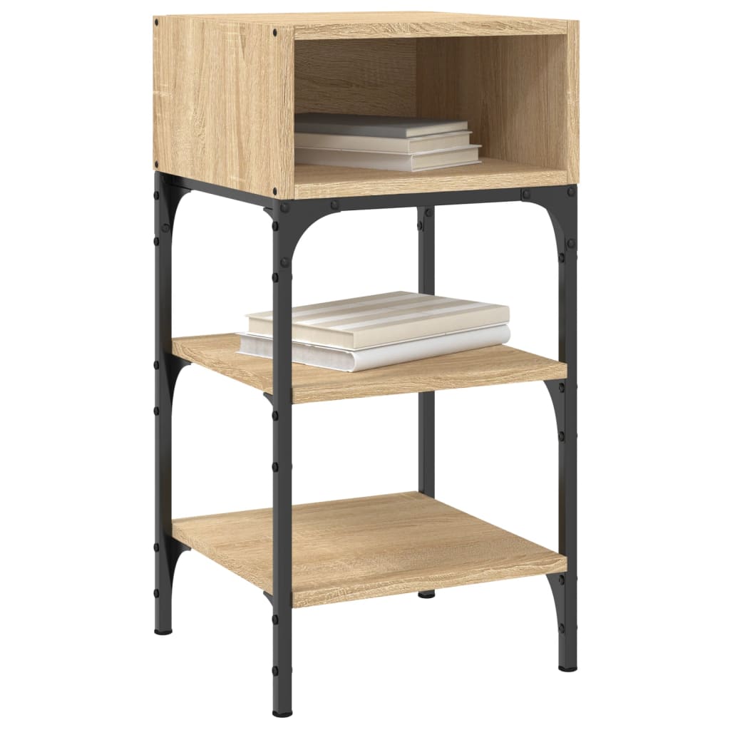 sengeborde 2 stk. 35x34,5x70 cm konstrueret træ sonoma-eg