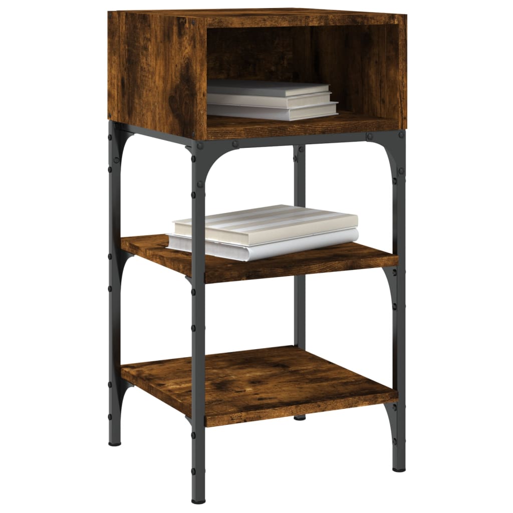 sengeborde 2 stk. 35x34,5x70 cm røget egetræsfarve