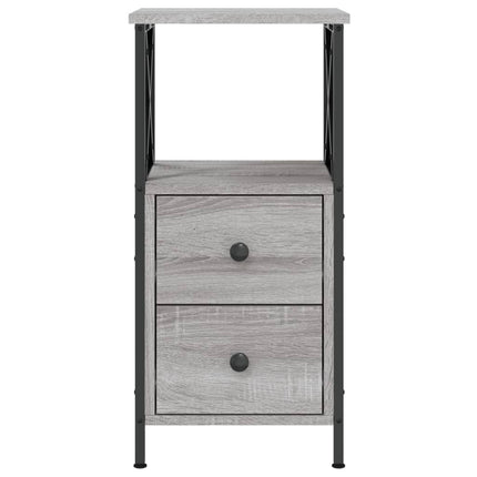 sengeborde 2 stk. 34x35,5x70 cm konstrueret træ grå sonoma-eg