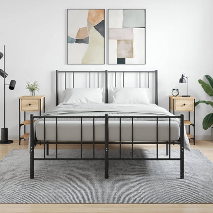 sengeborde 2 stk. 34x36x70 cm konstrueret træ sonoma-eg