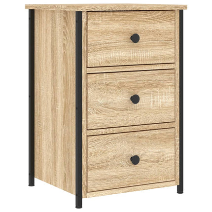 sengeborde 2 stk. 40x36x60 cm konstrueret træ sonoma-eg