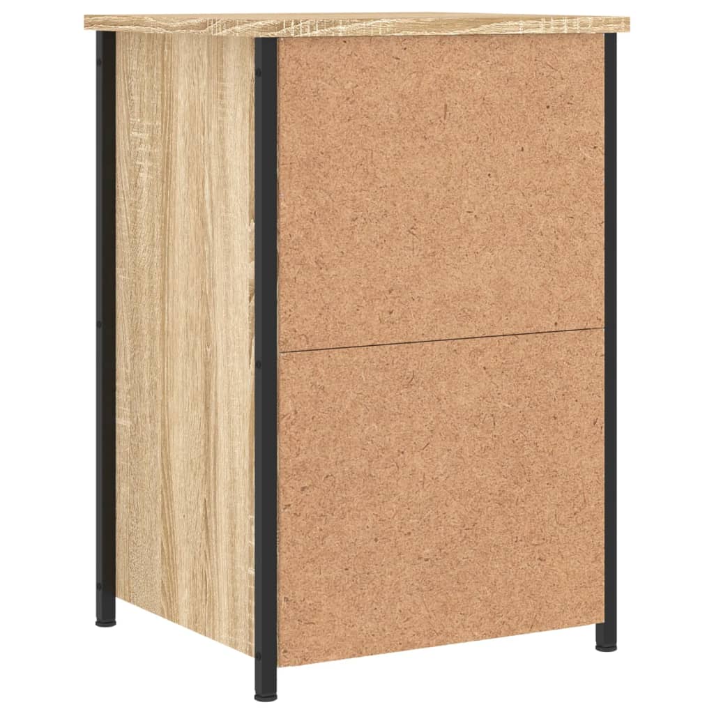 sengeborde 2 stk. 40x36x60 cm konstrueret træ sonoma-eg