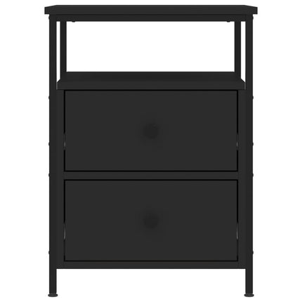 sengeborde 2 stk. 44x45x60 cm konstrueret træ sort