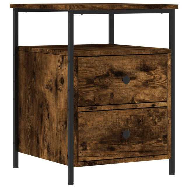sengebord 44x45x60 cm konstrueret træ røget egetræsfarve