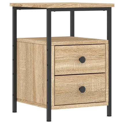 sengebord 34x35,5x50 cm konstrueret træ sonoma-eg