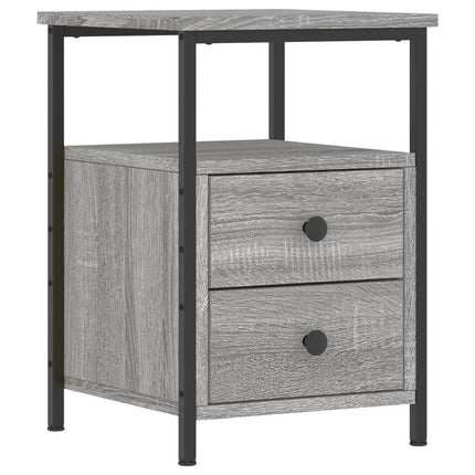 sengeborde 2 stk. 34x35,5x50 cm konstrueret træ grå sonoma-eg