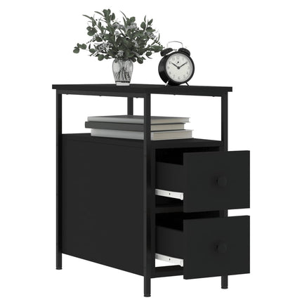 sengebord 2 stk. 30x60x60 cm konstrueret træ sort