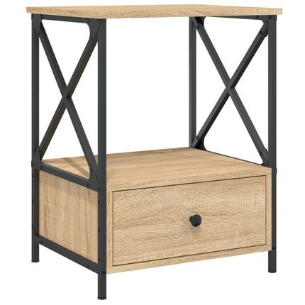 sengeborde 2 stk. 50x41x65 cm konstrueret træ sonoma-eg