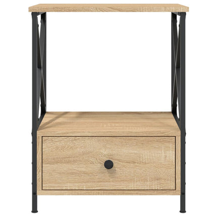 sengeborde 2 stk. 50x41x65 cm konstrueret træ sonoma-eg