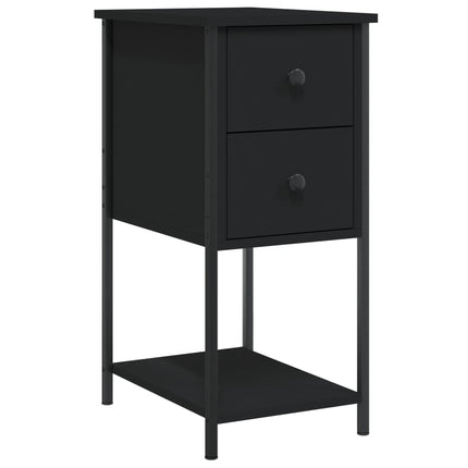 sengeborde 2 stk. 32x42x70 cm konstrueret træ sort