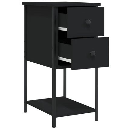 sengeborde 2 stk. 32x42x70 cm konstrueret træ sort