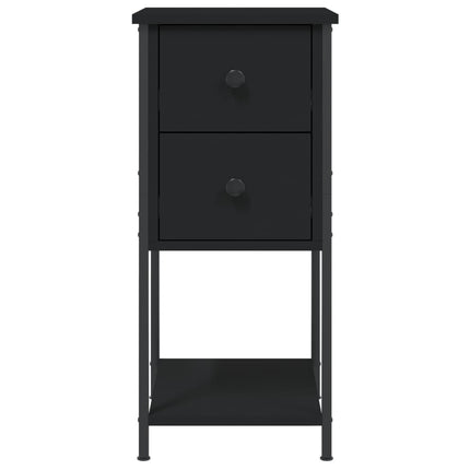sengeborde 2 stk. 32x42x70 cm konstrueret træ sort