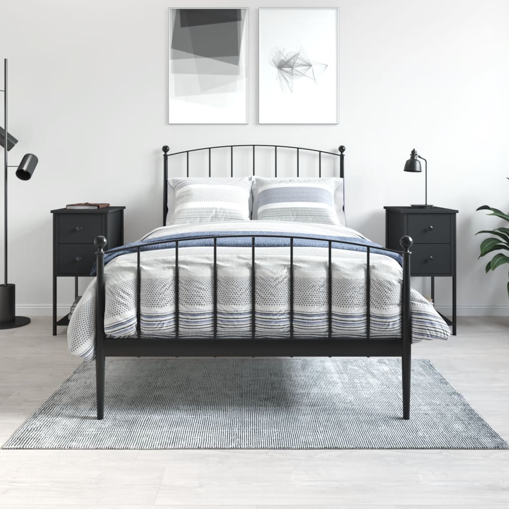 sengeborde 2 stk. 32x42x70 cm konstrueret træ sort