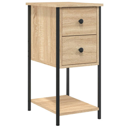 sengeborde 2 stk. 32x42x70 cm konstrueret træ sonoma-eg