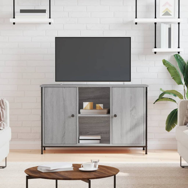 tv-bord 100x35x65 cm konstrueret træ grå sonoma-eg