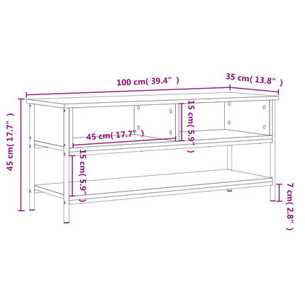 TV-skab Sonoma eg 100x35x45 cm konstrueret træ
