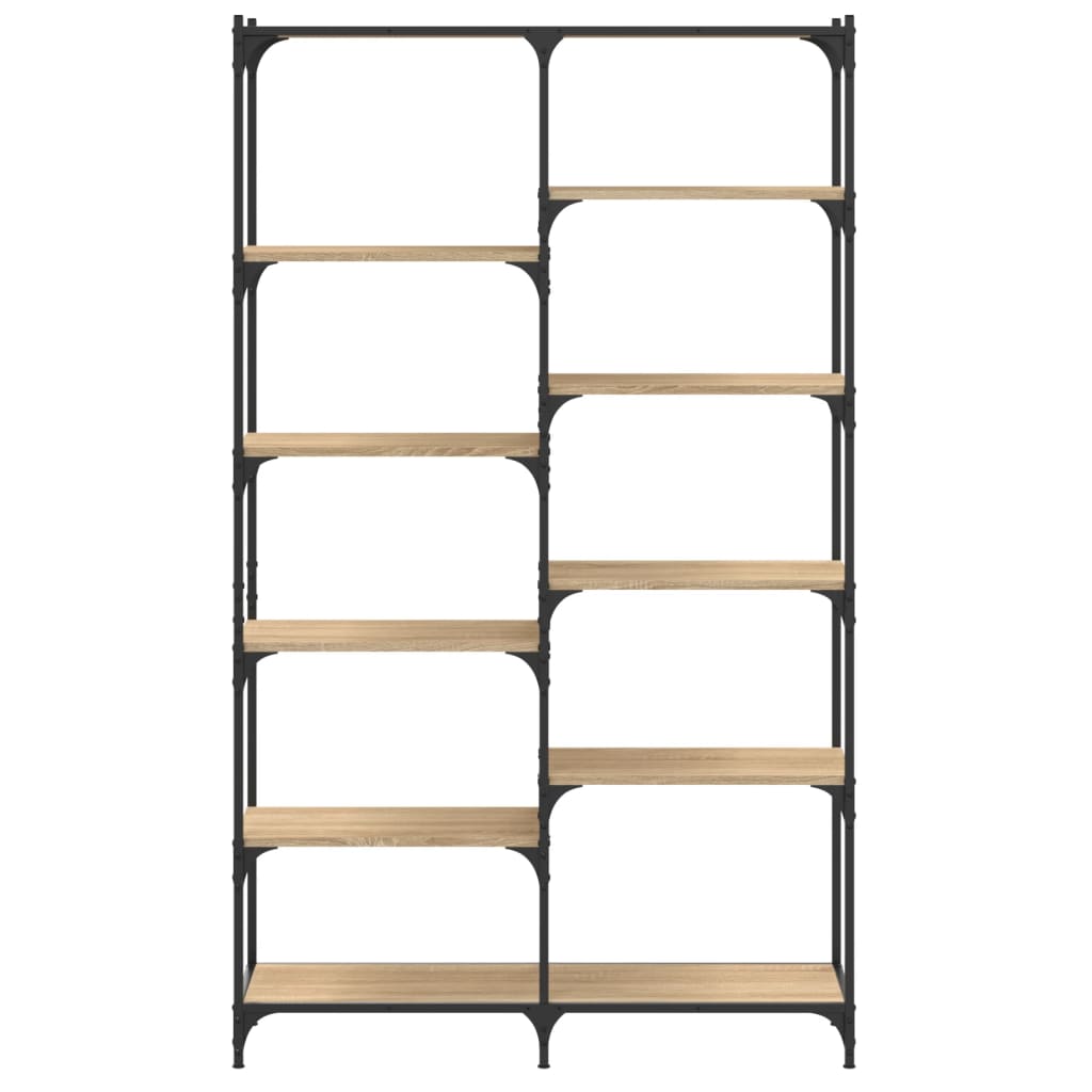bogreol 100x32x170 cm konstrueret træ og jern sonoma-eg