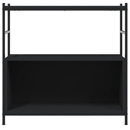 bogreol 80x30x78,5 cm konstrueret træ og jern sort