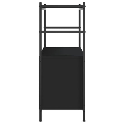 bogreol 80x30x78,5 cm konstrueret træ og jern sort