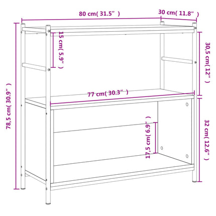 skrivebord 80x30x78,5 cm konstrueret træ og jern grå sonoma-eg