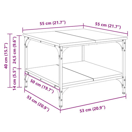 sofabord 55x55x40 cm konstrueret træ sonoma-eg