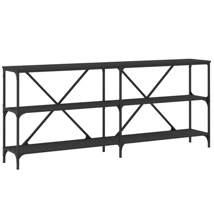 konsolbord 180x30x75 cm konstrueret træ og jern sort
