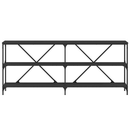 konsolbord 180x30x75 cm konstrueret træ og jern sort