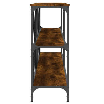 konsolbord 180x30x75 cm konstrueret træ og jern røget sonoma-eg