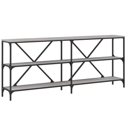 konsolbord 180x30x75 cm konstrueret træ og jern grå sonoma-eg