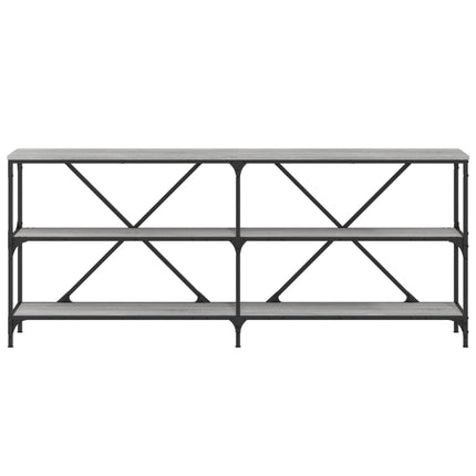 konsolbord 180x30x75 cm konstrueret træ og jern grå sonoma-eg