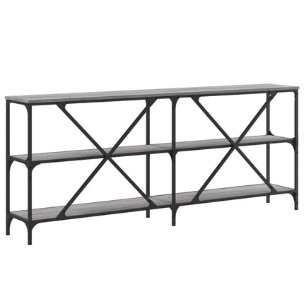 konsolbord 180x30x75 cm konstrueret træ og jern grå sonoma-eg