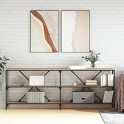 konsolbord 200x30x75 cm konstrueret træ og jern sonoma-eg
