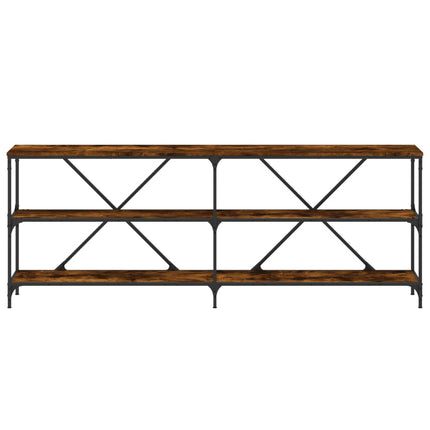 konsolbord 200x30x75 cm konstrueret træ og jern røget sonoma-eg