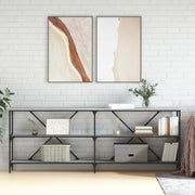 konsolbord 200x30x75 cm konstrueret træ og jern grå sonoma-eg