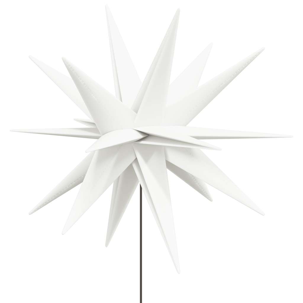 juledekoration m. LED-lys og jordspyd 3 stk. 57 cm foldbar hvid