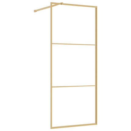 brusevæg 80x195 cm klart sikkerhedsglas guldfarvet