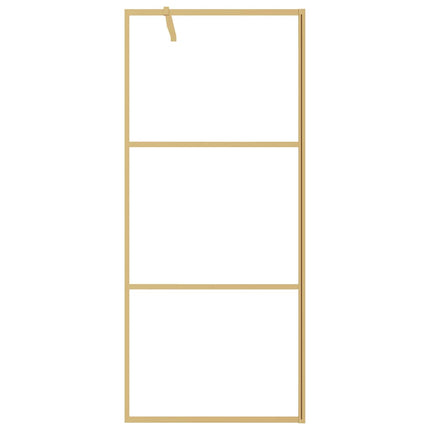 brusevæg 80x195 cm klart sikkerhedsglas guldfarvet