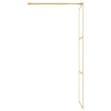 brusevæg 80x195 cm klart sikkerhedsglas guldfarvet
