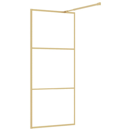 brusevæg 80x195 cm klart sikkerhedsglas guldfarvet