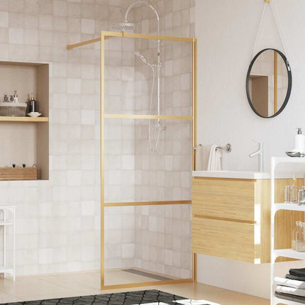 brusevæg 80x195 cm klart sikkerhedsglas guldfarvet