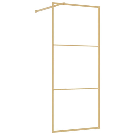 brusevæg 90x195 cm klart sikkerhedsglas guldfarvet